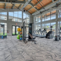 fitness center with ample space