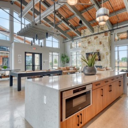 clubroom with large windows